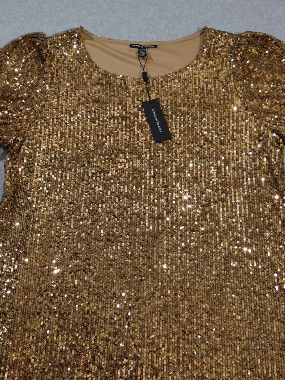 Women's XL Gold Shimmer Sequence Dress